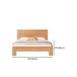 Sleek Rubberwood Natural Headboard King Slat Bed Frame Image - 10