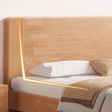 Sleek Rubberwood Natural Headboard King Slat Bed Frame Image - 8