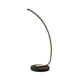 Sleek Simple Curved LED Metal Modern Bedroom Table Lamp Image - 5