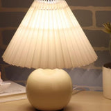 Sleek spherical ceramic pleated lampshade table lamp Image - 10