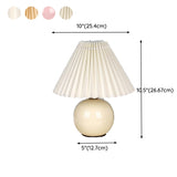 Sleek spherical ceramic pleated lampshade table lamp #size