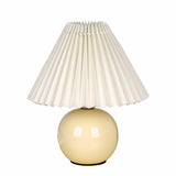 Sleek spherical ceramic pleated lampshade table lamp Image - 6