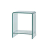 Sleek Square Glass Clear Rectangular Shelf Side Table Image - 22