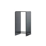 Sleek Square Glass Clear Rectangular Shelf Side Table Image - 3