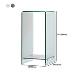 Sleek Square Glass Clear Rectangular Shelf Side Table Image - 31