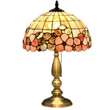 Sleek Tiffany Dome Stained Glass Metal Base Table Lamp Image - 10