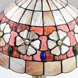 Sleek Tiffany Dome Stained Glass Metal Base Table Lamp Image - 15