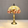 Sleek Tiffany Dome Stained Glass Metal Base Table Lamp Image - 2