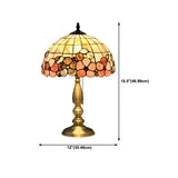 Sleek Tiffany Dome Stained Glass Metal Base Table Lamp Image - 22