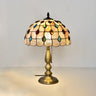 Sleek Tiffany Dome Stained Glass Metal Base Table Lamp Image - 3