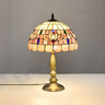 Sleek Tiffany Dome Stained Glass Metal Base Table Lamp Image - 9