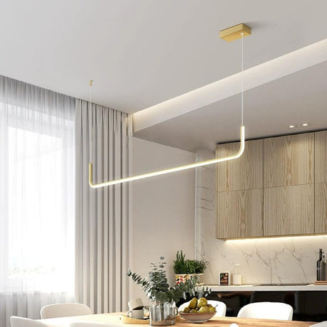 Sleek U-Shaped LED Kitchen Island Ceiling Light Image - 1