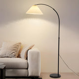 Sleek Umbrella Adjustable Black Arched Floor Lamp Image - 5