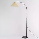 Sleek Umbrella Adjustable Black Arched Floor Lamp Image - 7