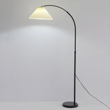 Sleek Umbrella Adjustable Black Arched Floor Lamp Image - 9