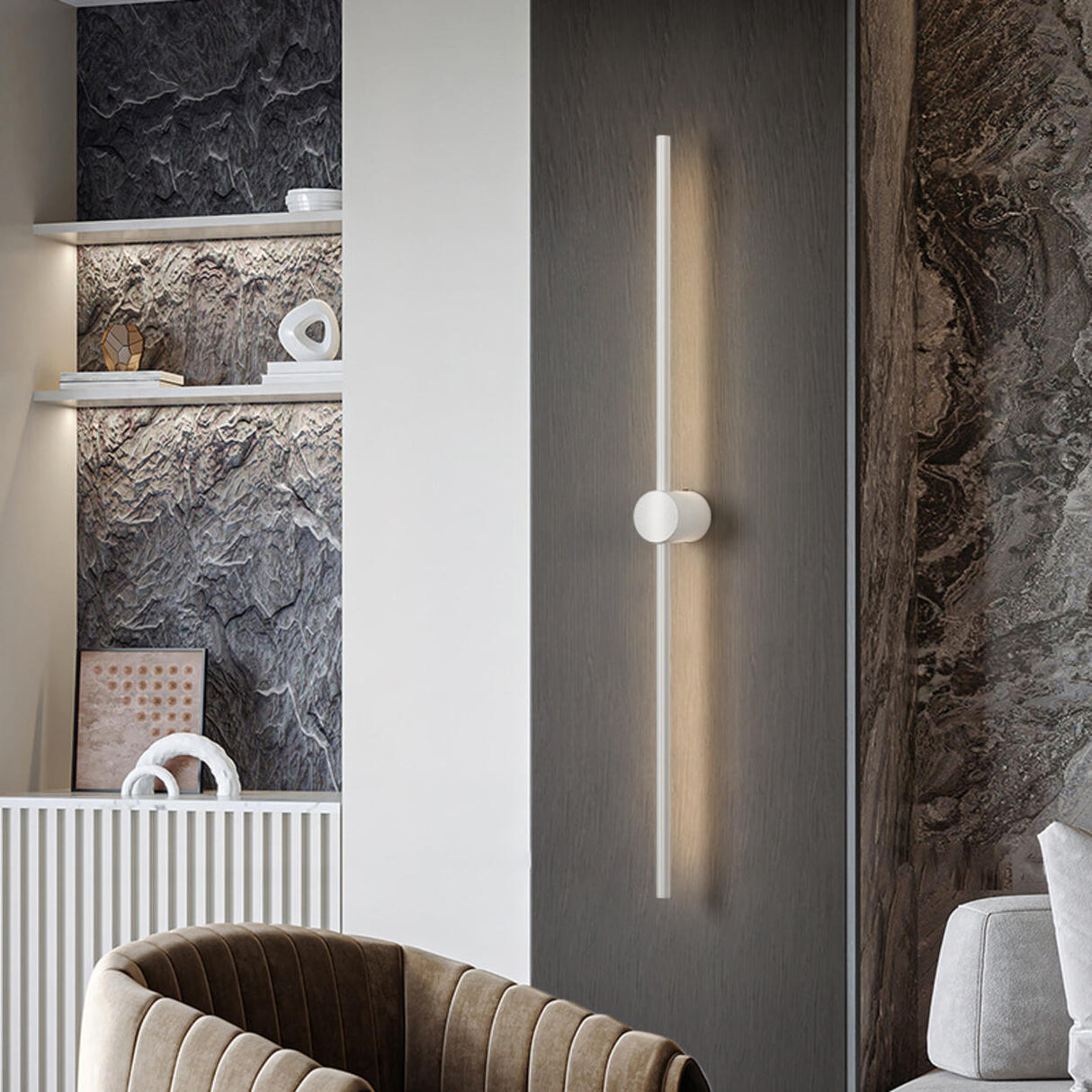 Sleek Vertical Linear Wall Light Fixtures Image - 4