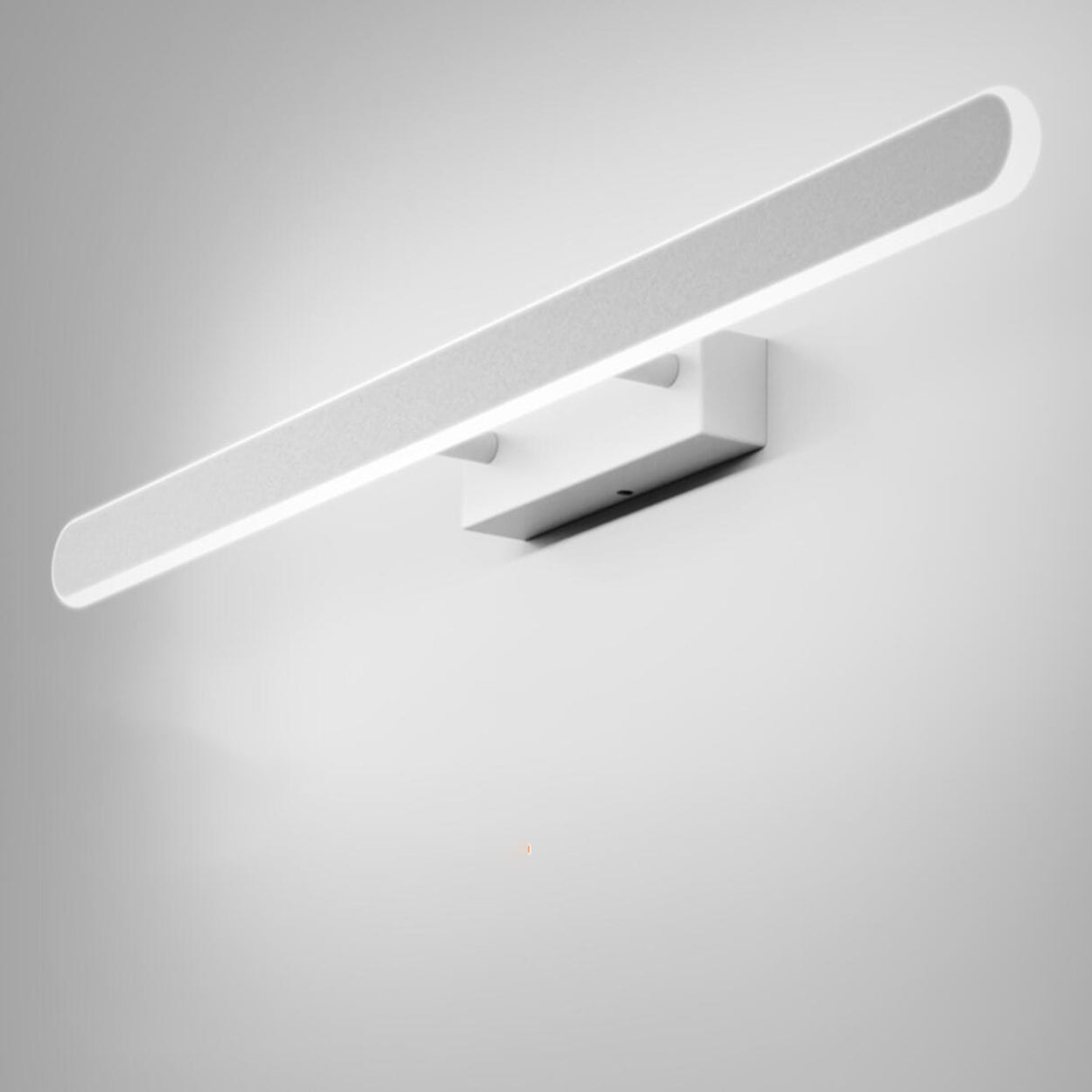 Sleek White Geometric Bathroom LED Vanity Light Image - 8