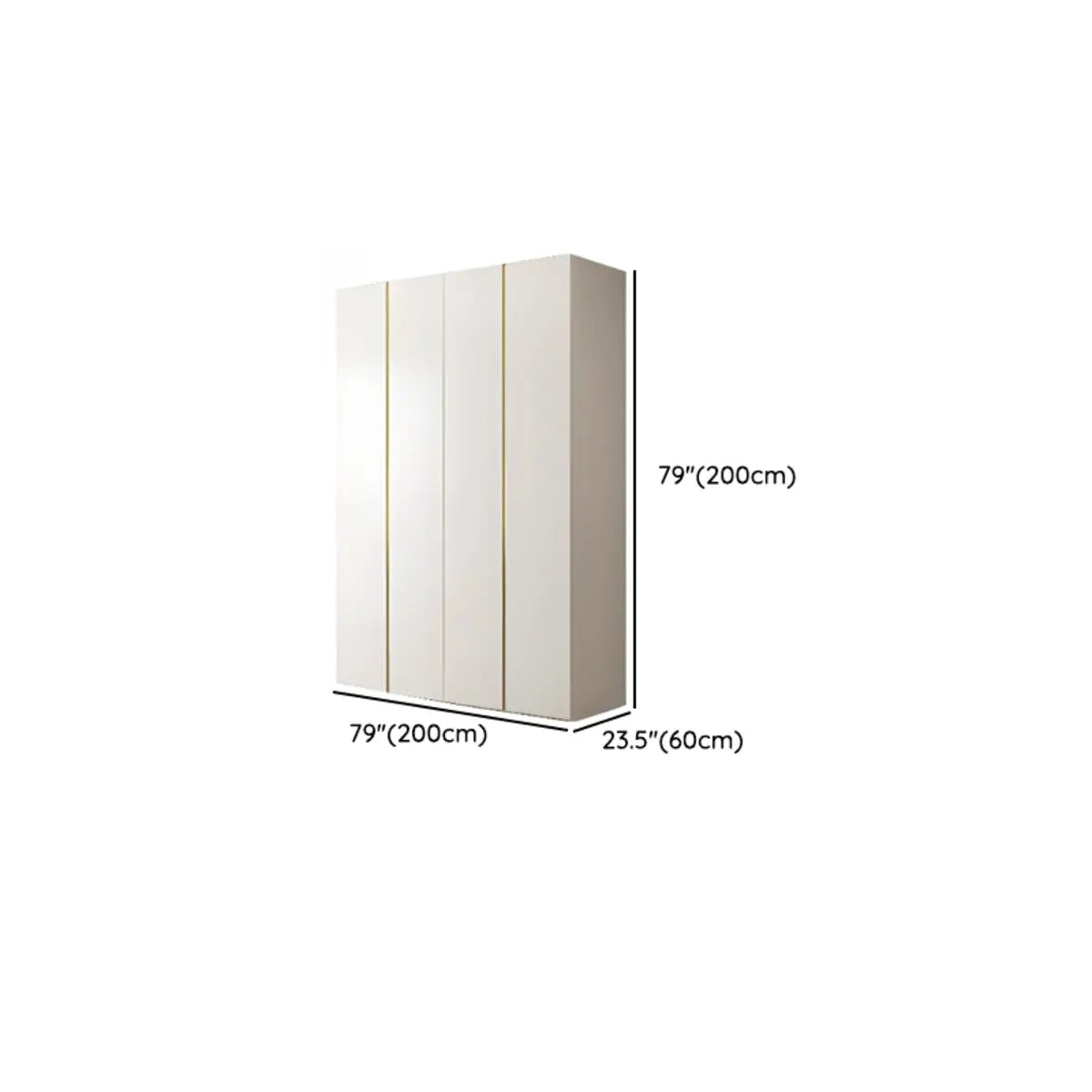 Sleek White Manufactured Wood Hinged Soft Close Armoire 