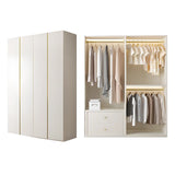 Sleek White Manufactured Wood Hinged Soft Close Armoire Image - 2