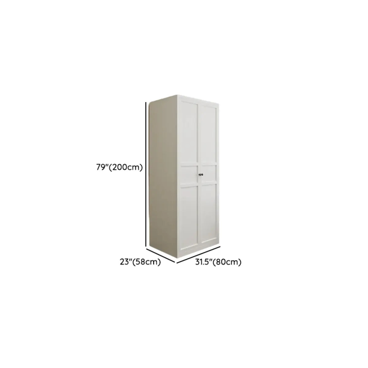 Sleek White Metal Wardrobe with Adjustable Shelves Image - 15