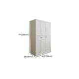 Sleek White Metal Wardrobe with Adjustable Shelves Image - 16