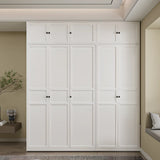 Sleek White Metal Wardrobe with Adjustable Shelves Image - 4