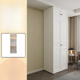 Sleek White Metal Wardrobe with Adjustable Shelves Image - 5