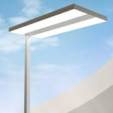 Sleek White Modern Rectangular Metal Floor Lamp Image - 6