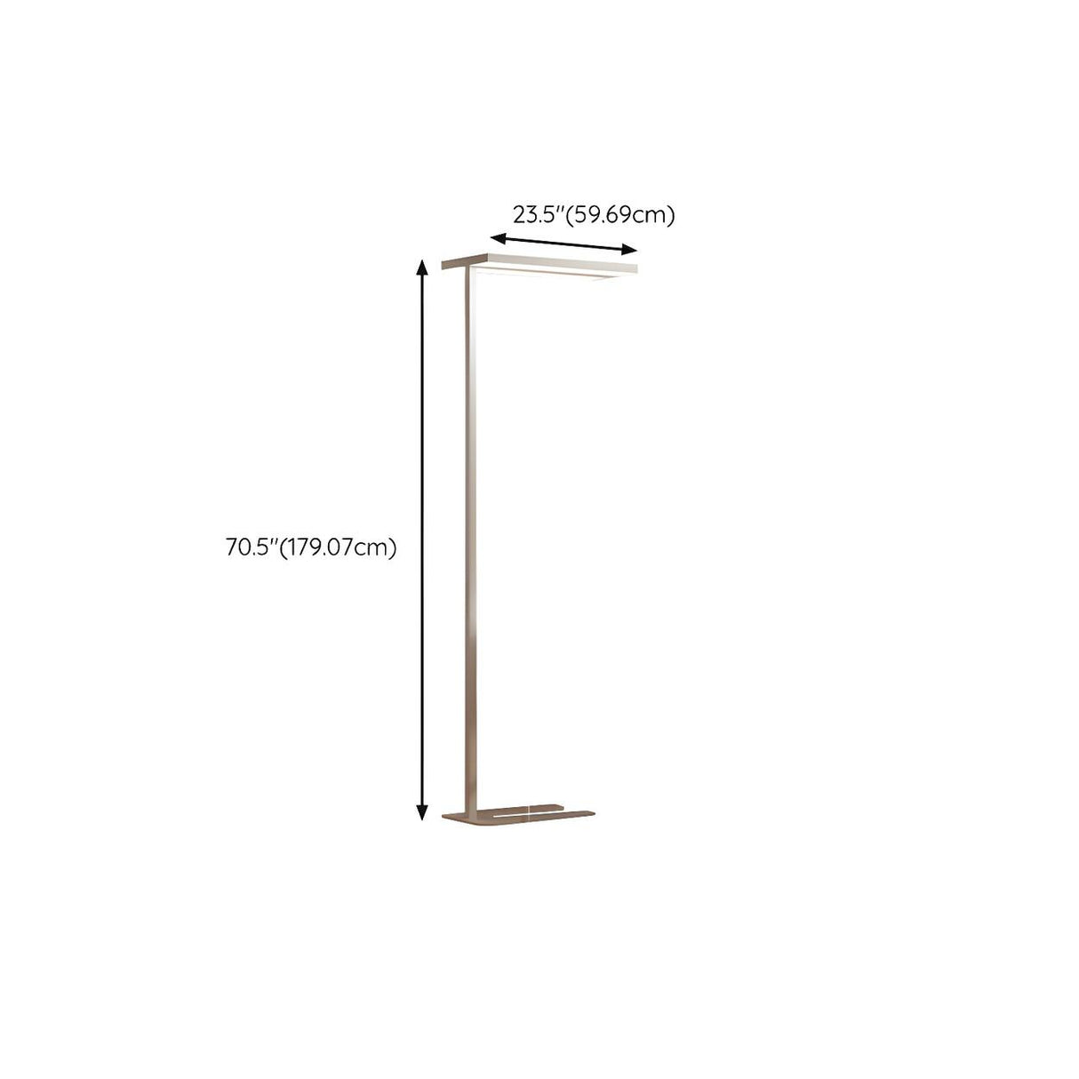 Sleek White Modern Rectangular Metal Floor Lamp 