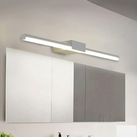 Sleek White Rectangular LED Vanity Light Fixture Image - 1