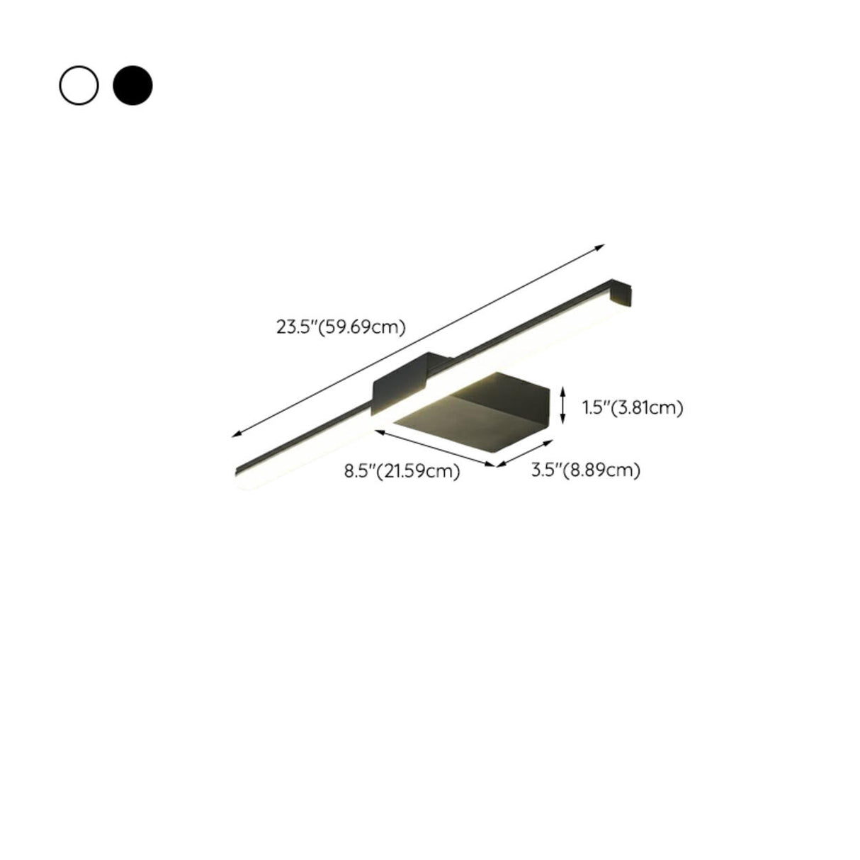 Sleek White Rectangular LED Vanity Light Fixture Image - 10