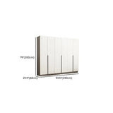 Sleek White Timber Tall Wardrobe with Shelves and Drawers Image - 32