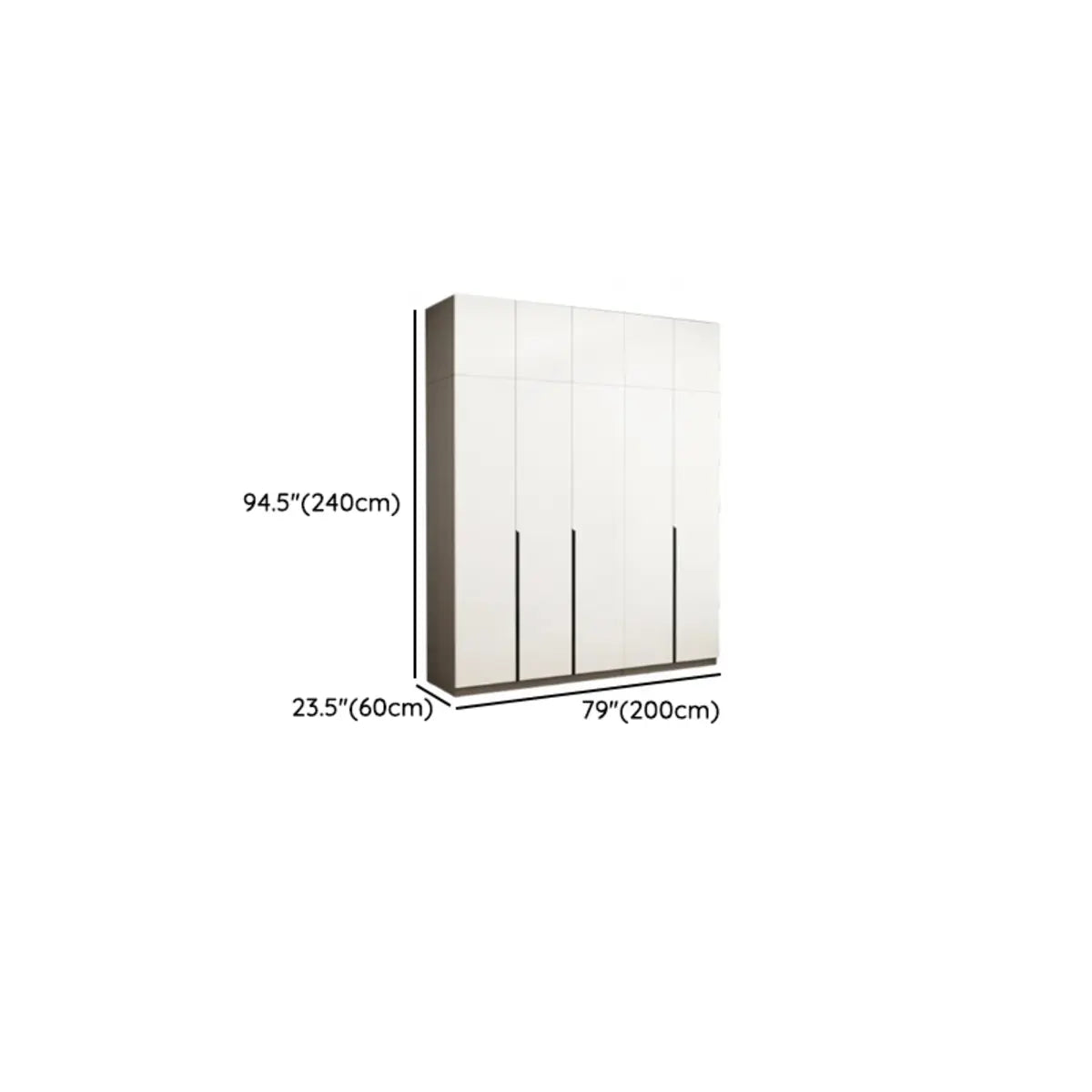 Sleek White Timber Tall Wardrobe with Shelves and Drawers Image - 38