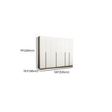 Sleek White Timber Tall Wardrobe with Shelves and Drawers Image - 46