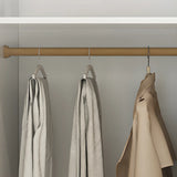 Sleek White Timber Wardrobe with Mirror and Drawers Image - 14