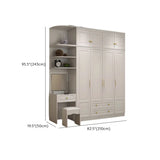 Sleek White Timber Wardrobe with Mirror and Drawers Image - 28