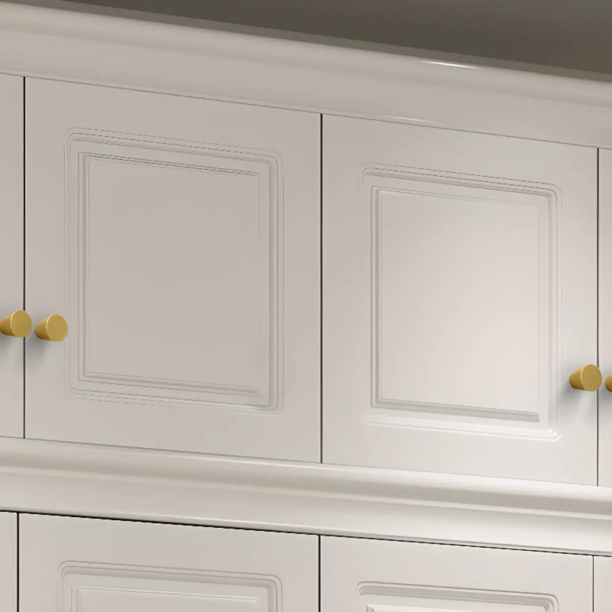 Sleek White Timber Wardrobe with Mirror and Drawers Image - 3