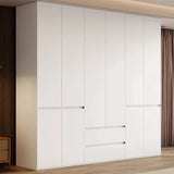 Sleek White Wood Tall Armoire with Soft Close Cabinet Image - 1