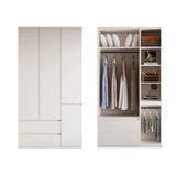 Sleek White Wood Tall Armoire with Soft Close Cabinet Image - 14