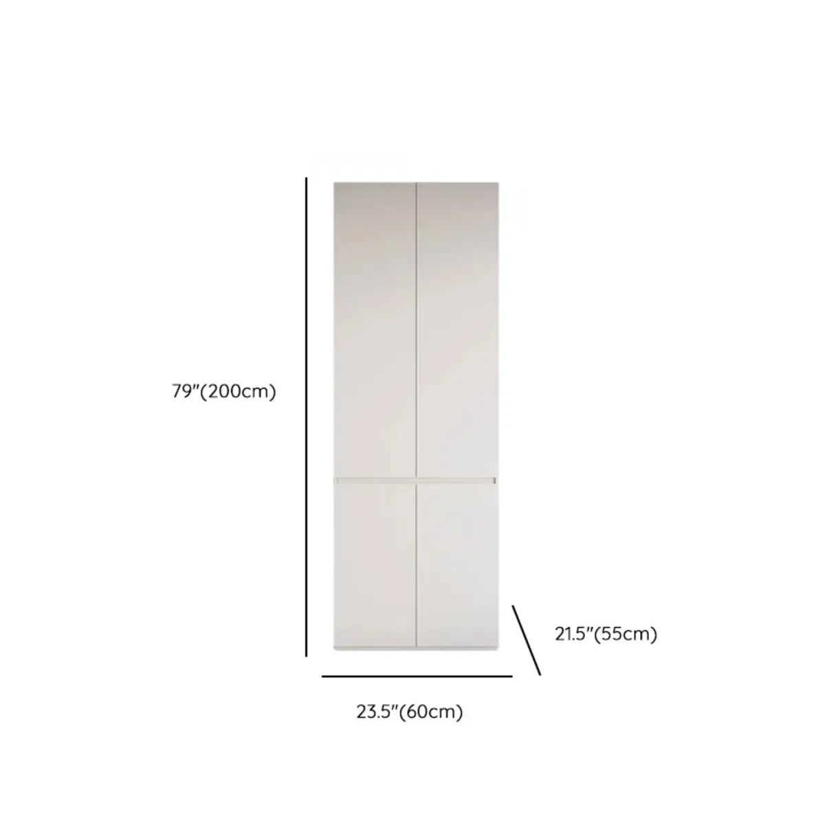 Sleek White Wood Tall Armoire with Soft Close Cabinet 