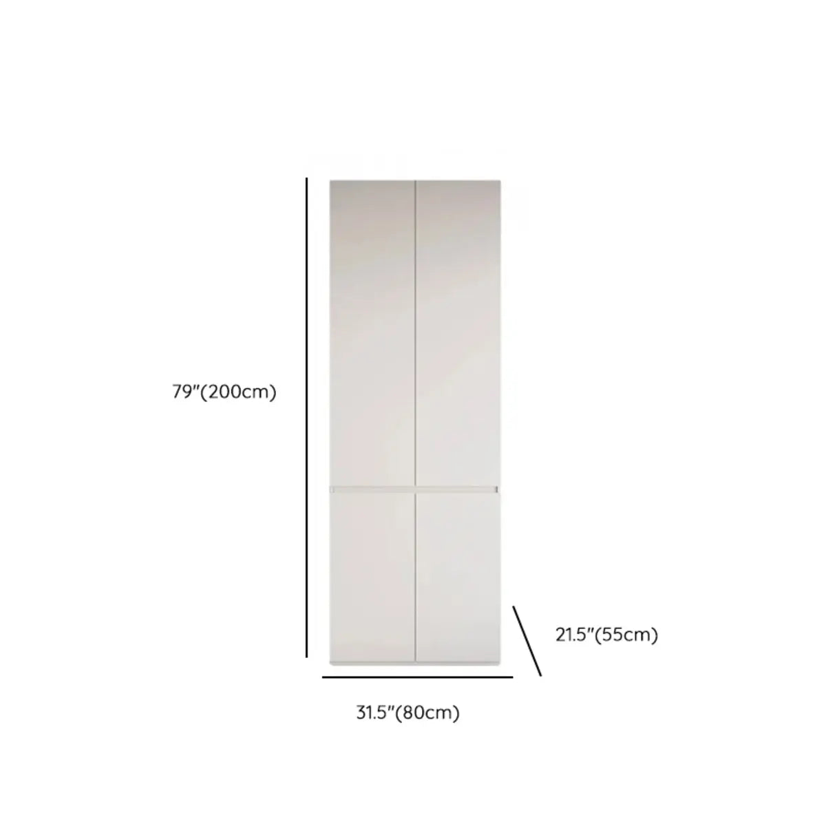 Sleek White Wood Tall Armoire with Soft Close Cabinet Image - 19