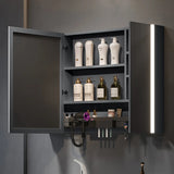 Sleek Wood Rectangular Black Frameless Medicine Cabinet Image - 6