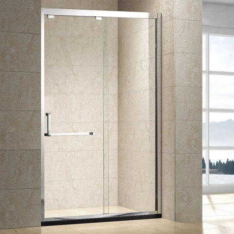 Sliding Clear Silver Storage Tempered Glass Shower Door Image - 2