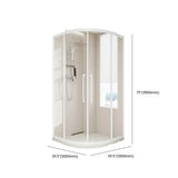 Sliding Curved Glass White Shower Door with Handle Image - 10