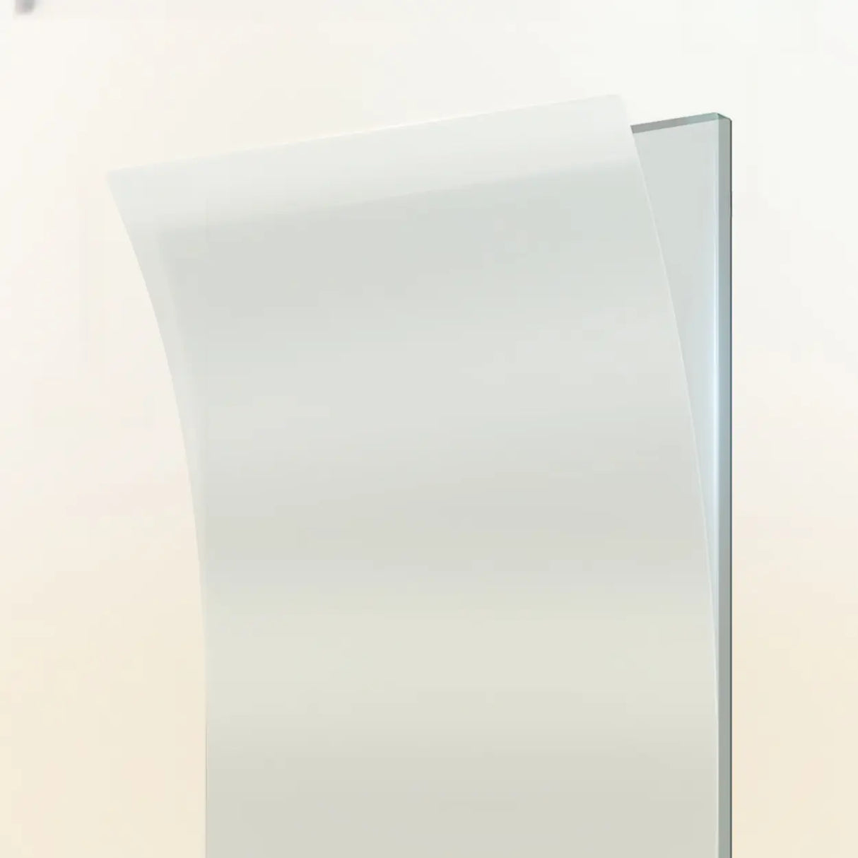 Sliding Curved Glass White Shower Door with Handle Image - 5