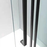 Sliding Glass Black Framed Shower Door with Handle Image - 4