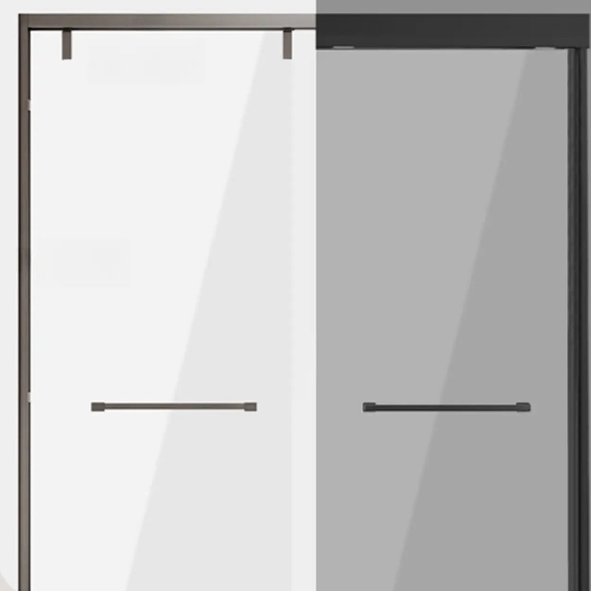 Black Frame and Towel Bar Sliding Glass Shower Door Image - 3