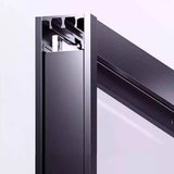 Sliding Rectangular Glass Black Towel Bar Shower Door Image - 6