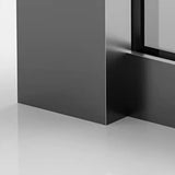 Sliding Rectangular Glass Black Towel Bar Shower Door Image - 9