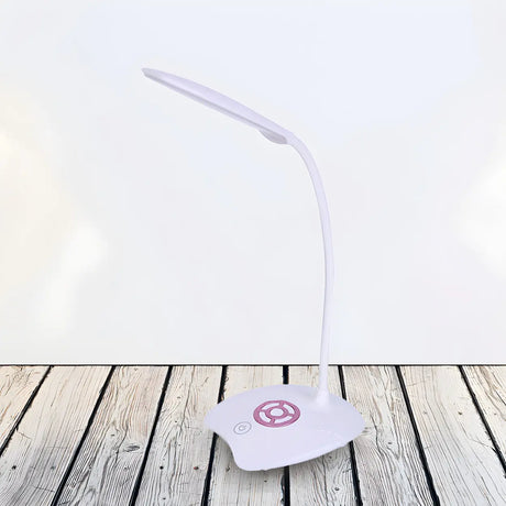 Slim Adjustable Touch-Control Pink LED Desk Lamp Image - 2